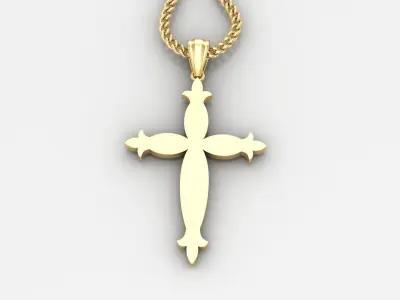 Light Gold 18K Cross Pendant 1CP089 3D print model