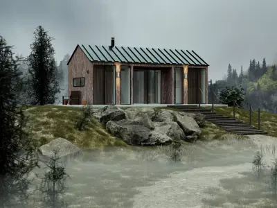 House in the forest Low-poly 3D model