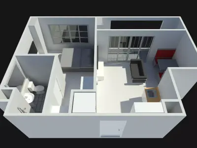 Apartment room by REVIT 25R08 3D model