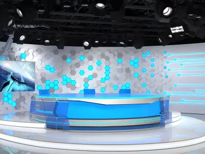 Virtual Broadcast Studio 10 Low-poly 3D model