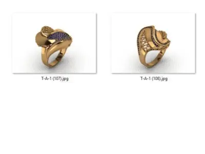 ring 25 pieces drawing 3d rihone drawing ring rings ring jewelry 3D print model