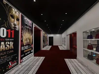 Vibrant and Dynamic Nightclub Design Low-poly 3D model