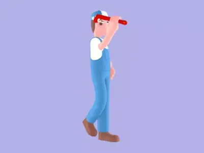 Stylized 3D Male Mechanic Character - Confident Cartoon Worker 3D model