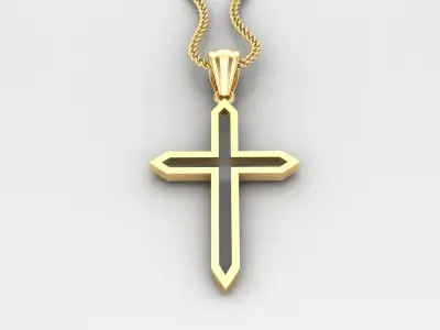 High Cross Pendant Light Gold 18K 4CP048 3D print model