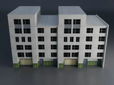 URBAN CITY BUILDING 8 Low-poly 3D model
