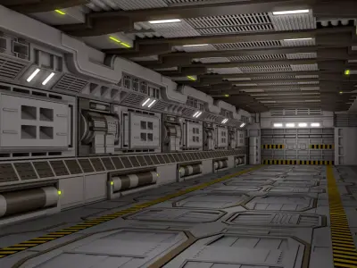 Sci Fi Interior Factory 3D model