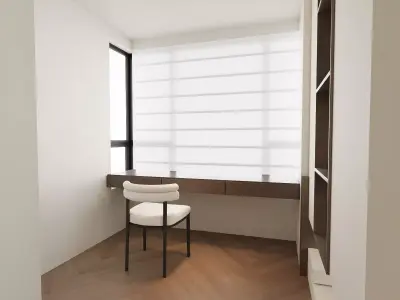 Modern Minimalist Master Bedroom 3D model