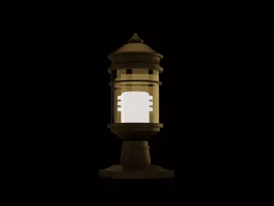 Road Side Street Metal lamp Light  Low-poly 3D model