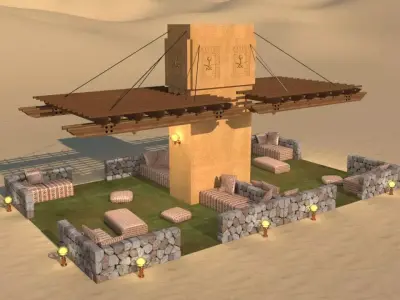 Double Pergolas in Traditional Arabic Style 3D model