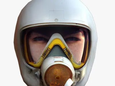 Gas mask helmet scifi Low-poly character art game space Low-poly Low-poly 3D model