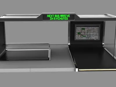 Bus Stop Low-poly 3D model