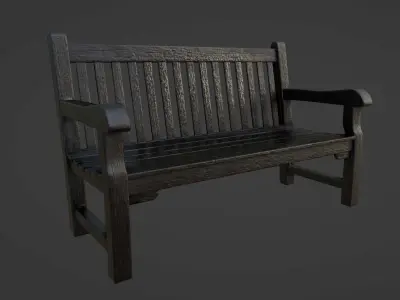 Park Bench Low-poly 3D model order
