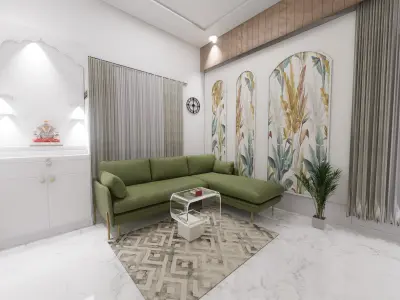 1bhk interior work 3D model