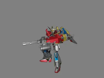 Attacker Gundam B 2 3D model