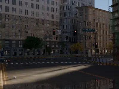 Urban Streetscape High Detail City Environment street 3D model