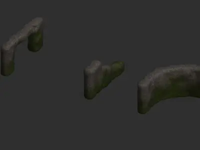 Cave Walls 2 - Moss 1 Low-poly 3D model