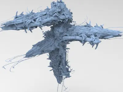 Deep Asteroid mine facility exterior 8 3D model
