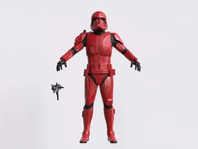 Sith Trooper Rigged And High Quality Blaster 3D model