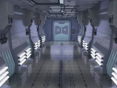 SciFi Corridor modular sci-fi hallway 3D model purchase