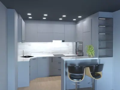 Kitchen modern 039 3D model