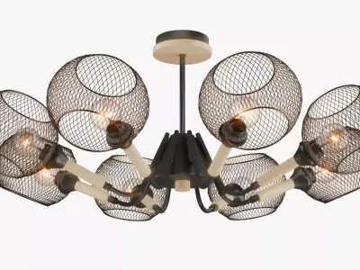 Modern Loft Mesh 8-Arm Chandelier 3D model