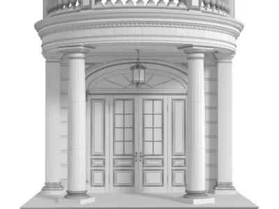 Main Entrance to the house Classic Porch balcony 3D model