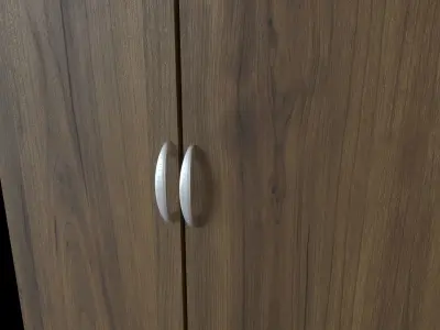 Closet armoire - door - walnut 3D model