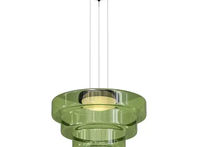 STRATA glass pendant light hanging from ceiling 3D model
