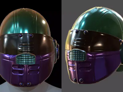 Gas mask helmet 3d model scifi Low-poly  Low-poly 3D model 338