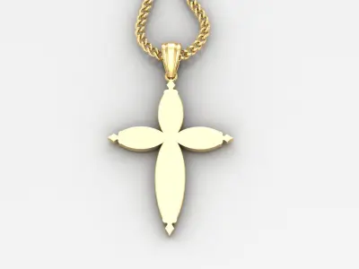Light Gold 18K Cross Pendant 1CP059 3D print model