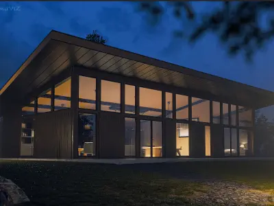 Wooden Villa scene 3D model