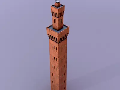 Grimsby Dock Tower Low-poly 3D model
