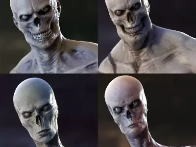 Zombies Collection man with belly Low-poly 3D model