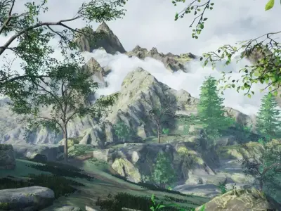 Mountain Nature pack Low-poly 3D model