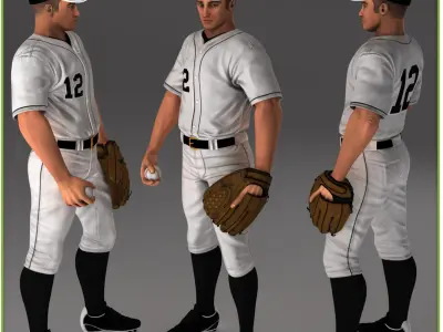  Three Baseball Players white CATCHER black BATTER and White PITCHER 