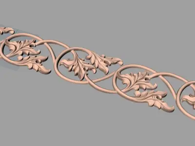 Door flower 3D relief STL Model for CNC woodworking carving E312 3D model