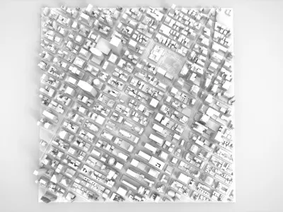 Cityscape New York USA fragment city 3D model purchase
