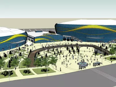 Almaty Arena Complex -  Architectural 3D Model 3D model