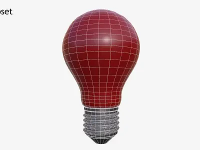 Realistic Color Lightbulb Low-poly 3D model