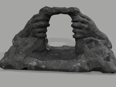 Cave Entrance cliff rock 08 Low-poly 3D model