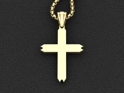 High Cross Pendant Light Gold 18K 3CP050 3D model