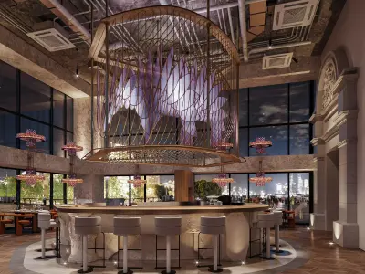 Symphony of light - Restaurant scene interior 3D model