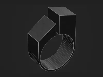 Geometric Architectural Ring 3D Model Modern Minimal Free low-poly 3D model
