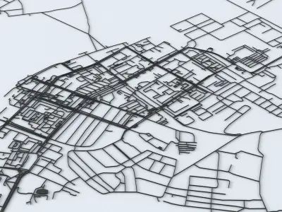 Arkhangelsk Road Network and Streets 3D model