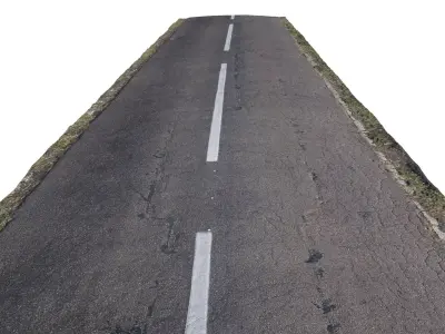 Asphalt Road 3D Scan Low-poly 3D model