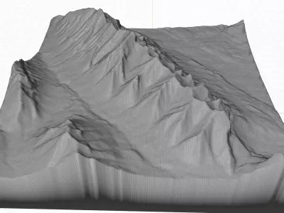 Mount rundle 3d terrain model Low-poly 3D model