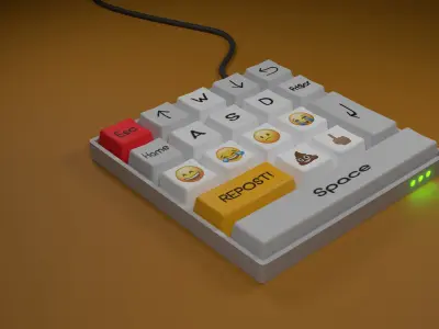 Keyboard with the most necessary Free low-poly 3D model
