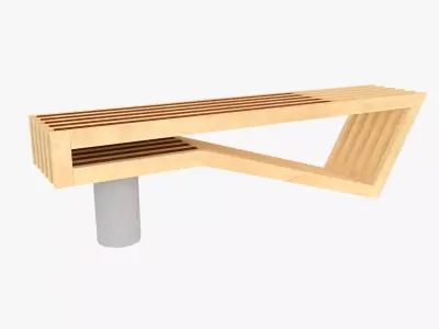 Park bench 3D model 16