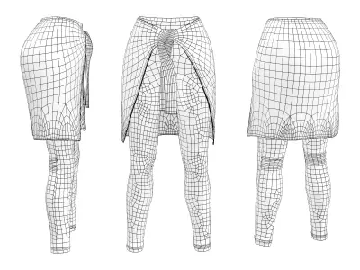 Leggings With Wrapped Around Shirt Low-poly 3D model
