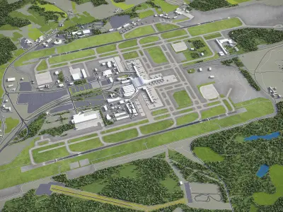 Oslo Gardermoen Airport Low-poly 3D model